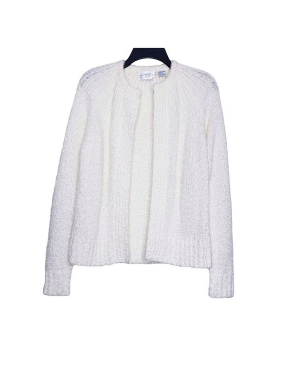 Vintage Northern Isles Cream Knit Open Front Cardigan Sweater Women's Medium